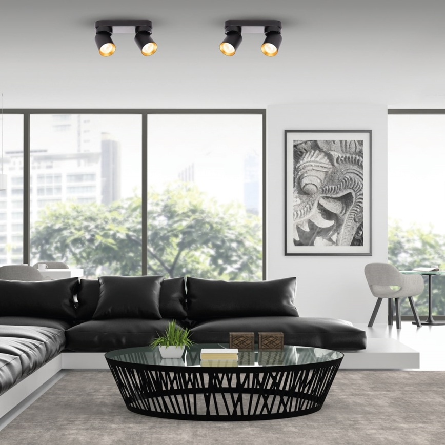 Точечный светильник ANDY 2xGU10/8W/230V черный/золотистый