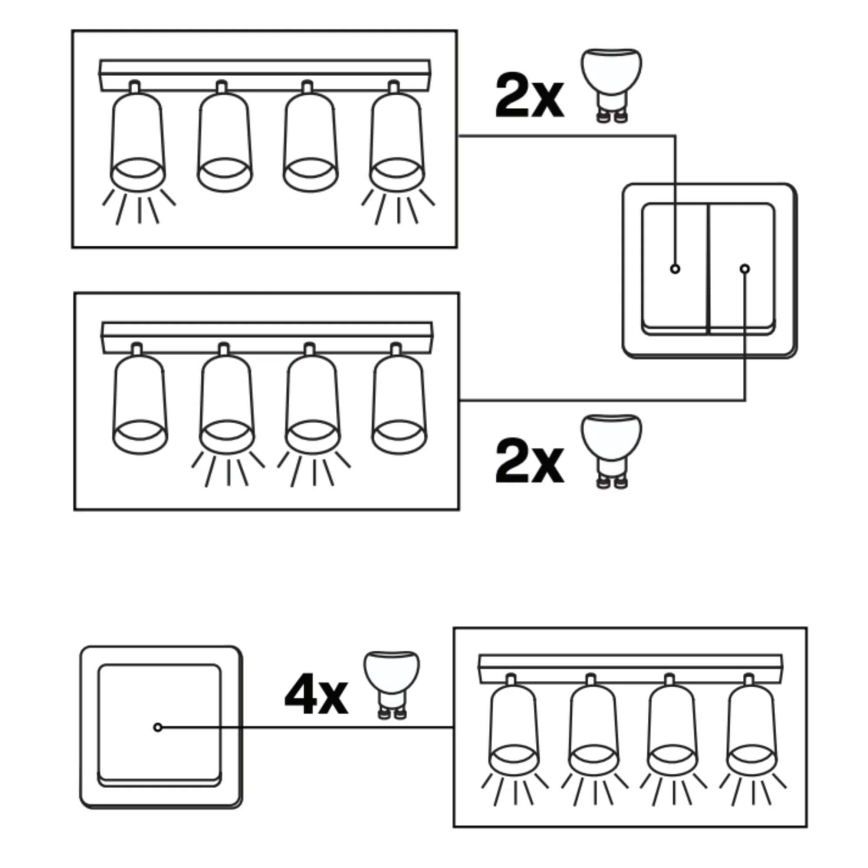 Точечный светильник BAMBOO 4xGU10/10W/230V черный