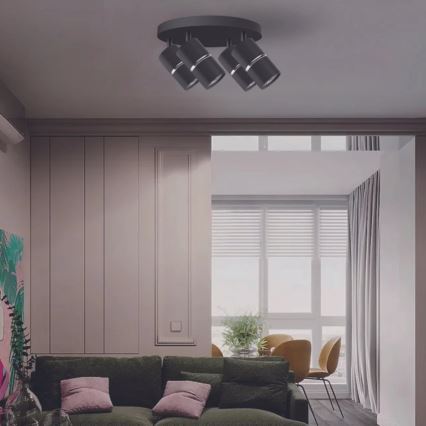 Точечный светильник BAMBOO 4xGU10/10W/230V черный