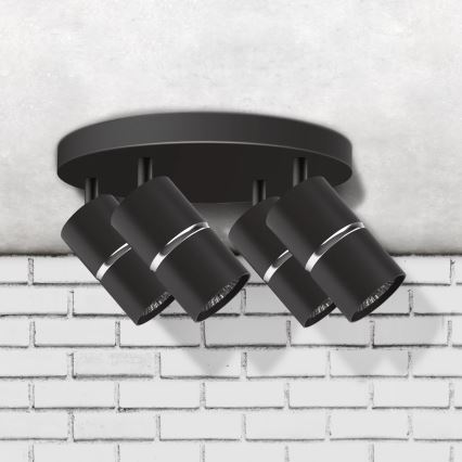 Точечный светильник BAMBOO 4xGU10/10W/230V черный