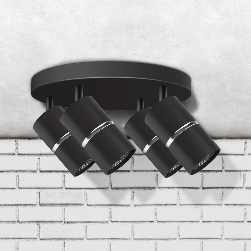 Точечный светильник BAMBOO 4xGU10/10W/230V черный