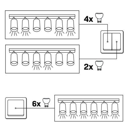 Точечный светильник BAMBOO 6xGU10/10W/230V черный