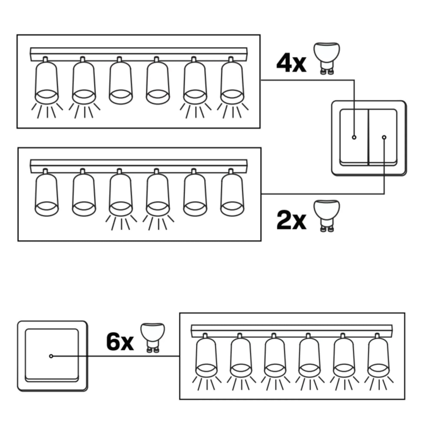 Точечный светильник BAMBOO 6xGU10/10W/230V черный
