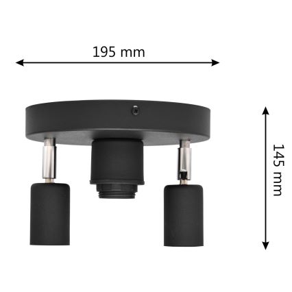 Точечный светильник CENTRO 3xE27/15W/230V черный
