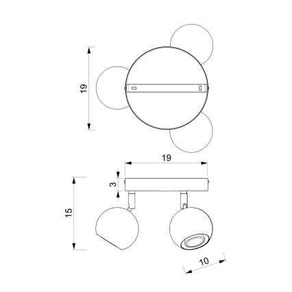 Точечный светильник COMET 3xGU10/8W/230V белая/блестящий хром