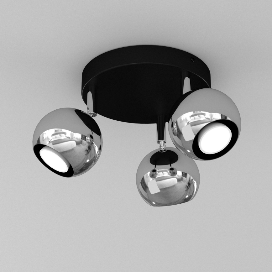 Точечный светильник COMET 3xGU10/8W/230V черная/блестящий хром