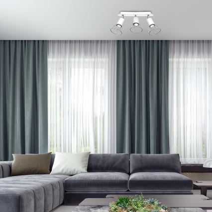 Точечный светильник DANTE 3xGU10/25W/230V белый/блестящий хром