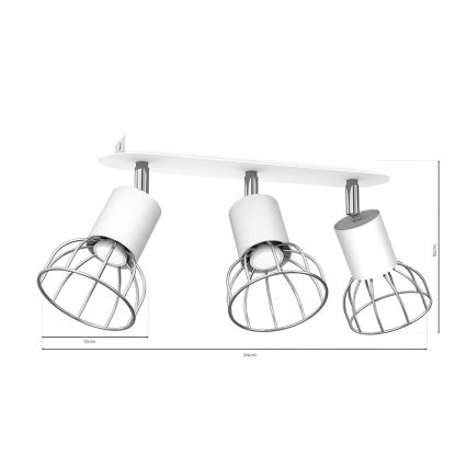 Точечный светильник DANTE 3xGU10/25W/230V белый/блестящий хром