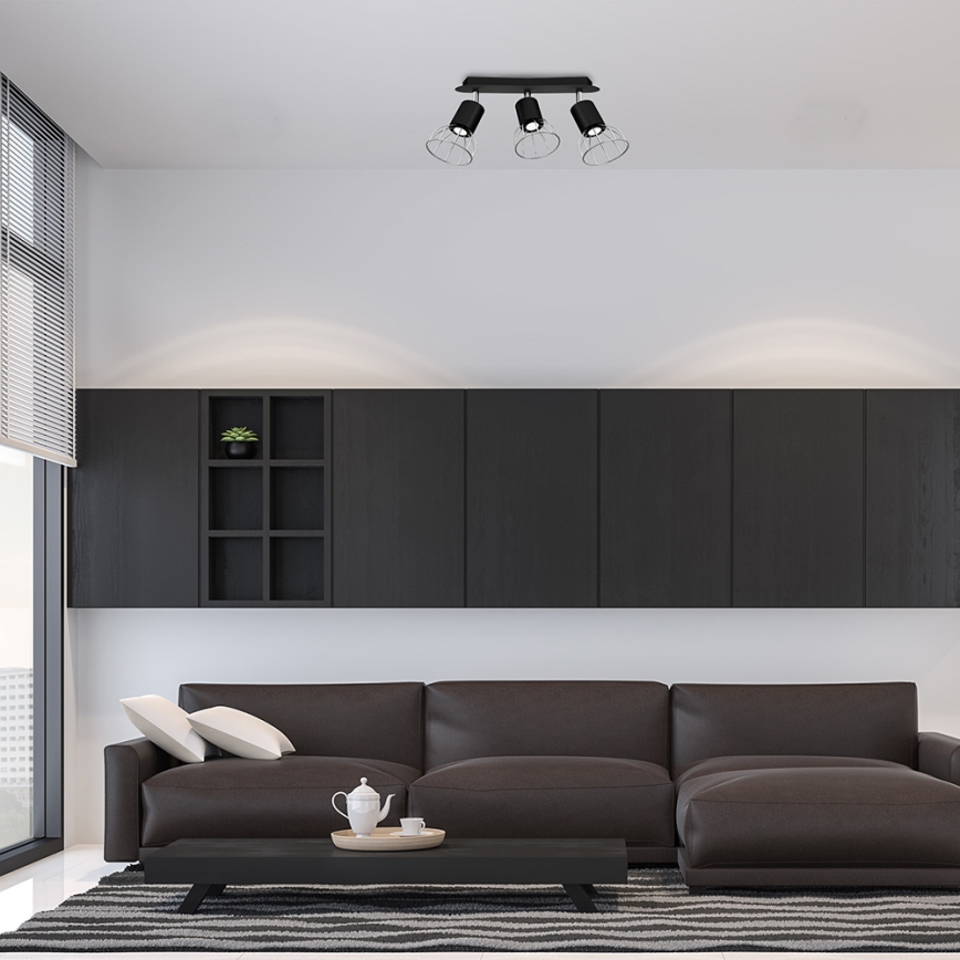 Точечный светильник DANTE 3xGU10/25W/230V черный/блестящий хром