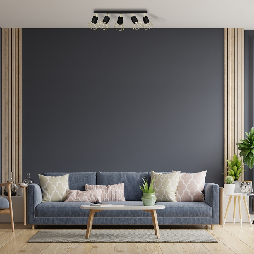 Точечный светильник DANTE 5xGU10/25W/230V черный/золотой