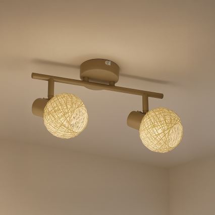 Точечный светильник DEX 2xE14/10W/230V бежевый/кремовый