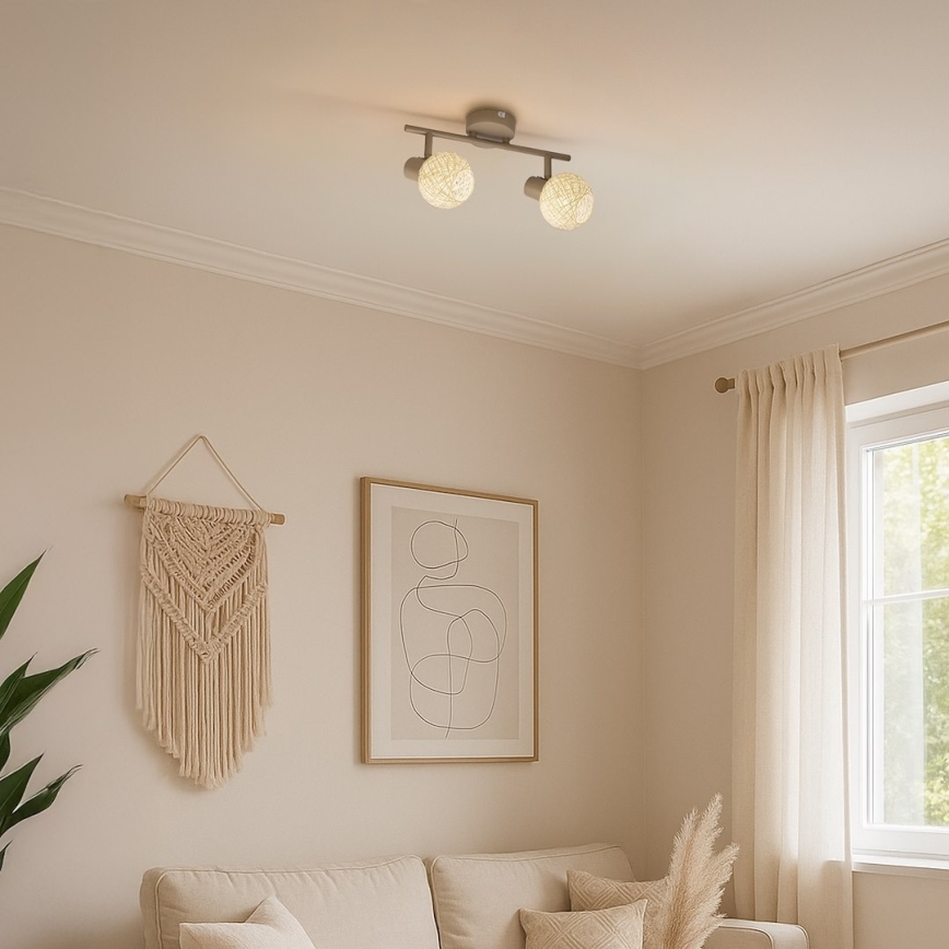 Точечный светильник DEX 2xE14/10W/230V бежевый/кремовый