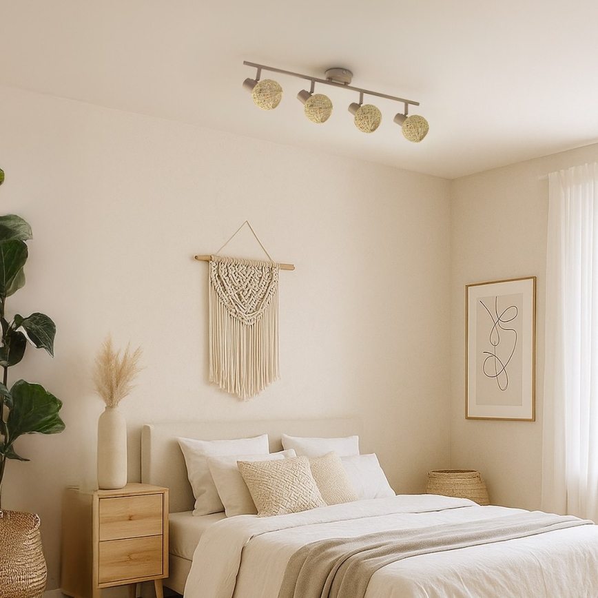 Точечный светильник DEX 4xE14/10W/230V бежевый/кремовый