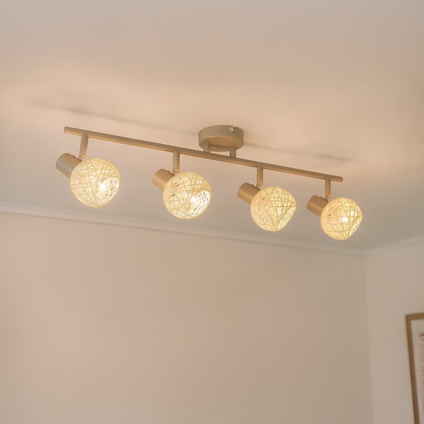 Точечный светильник DEX 4xE14/10W/230V бежевый/кремовый