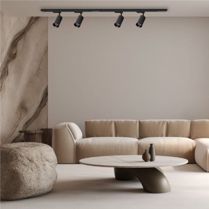 Точечный светильник для 1-фазной трековой системы PIPE 1xGU10/10W/230V черный