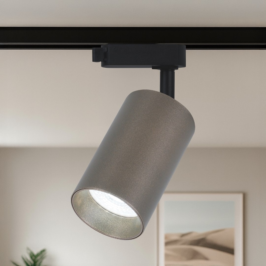 Точечный светильник для 1-фазной трековой системы PIPE 1xGU10/10W/230V, коричневый