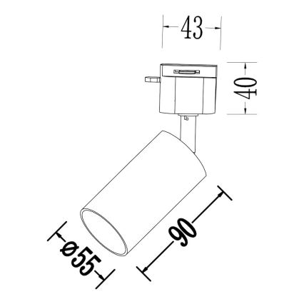 Точечный светильник для однофазной трековой системы TIGER 1xGU10/10W/230V белый