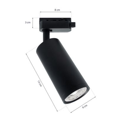 Точечный светильник для трекового системa MICA 3xGU10/25W/230V черная