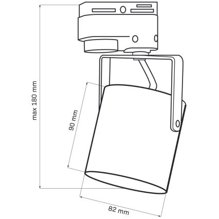 Точечный светильник для трековой системы MINOR 3xGU10/10W/230V + 1 м трековая система черный