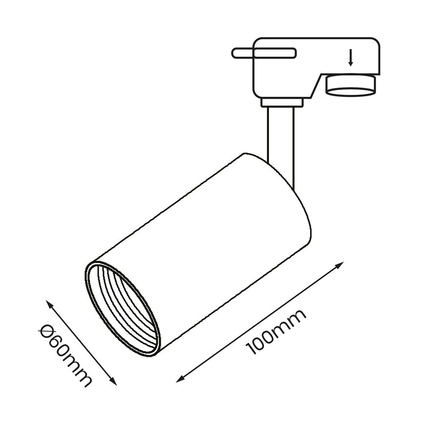 Точечный светильник для трековой системы PIPE 1xGU10/25W/230V белый