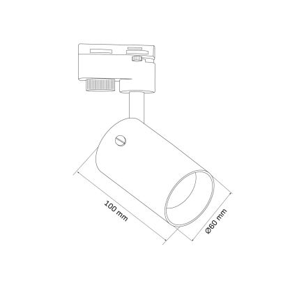 Точечный светильник для трековой системы SMOKY 3xGU10/10W/230V + 1 м трековая система черный