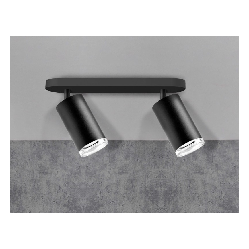 Точечный светильник для ванной комнаты TURYN 2xGU10/10W/230V IP44 черный