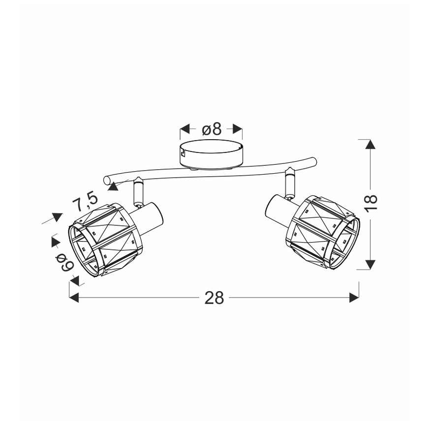 Точечный светильник DUBAI 2xE14/40W/230V черный/золотистый