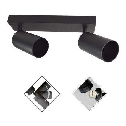 Точечный светильник FARGO 2xGU10/30W/230V черный