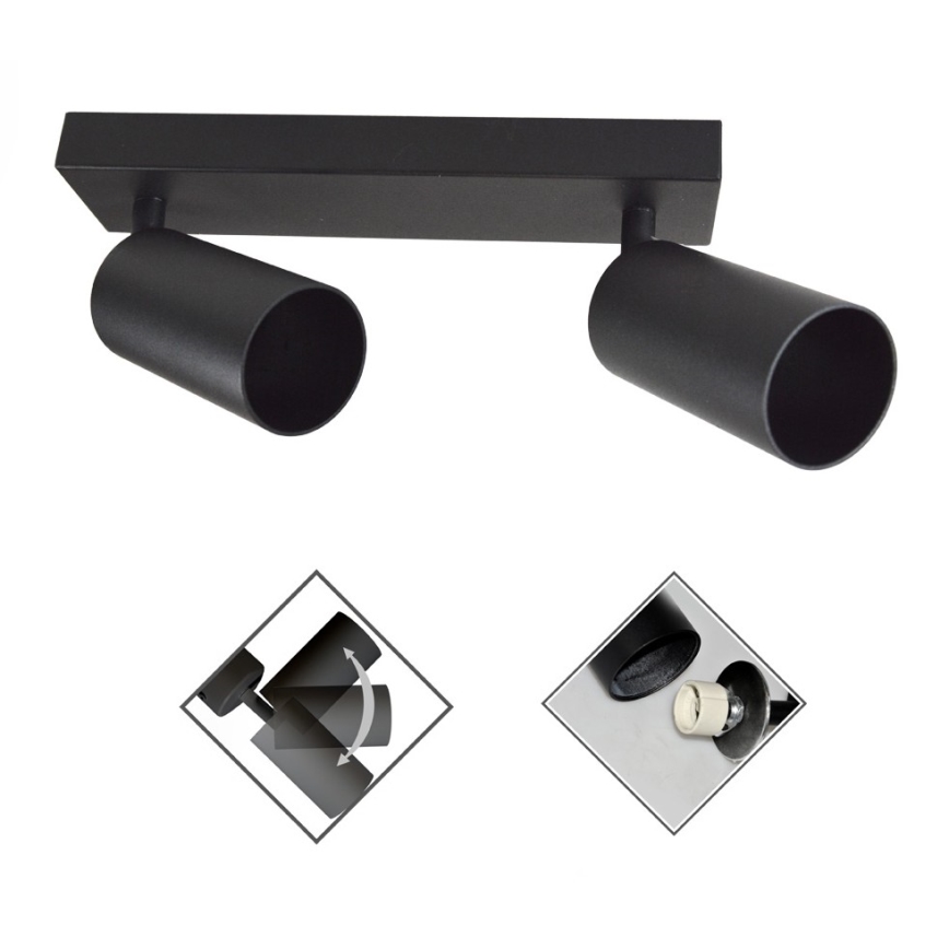 Точечный светильник FARGO 2xGU10/30W/230V черный