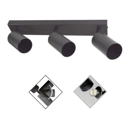 Точечный светильник FARGO 3xGU10/30W/230V черный