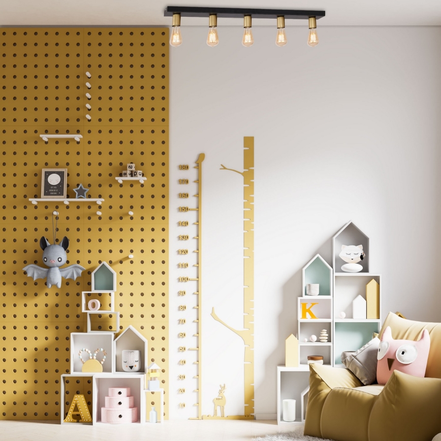 Точечный светильник FILO 5xE27/60W/230V черный/золотистый