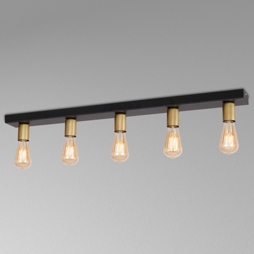 Точечный светильник FILO 5xE27/60W/230V черный/золотистый