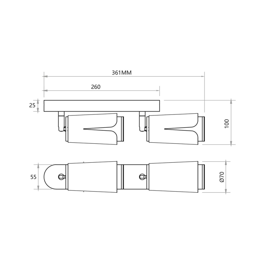 Точечный светильник FLOWER 2xGU10/8W/230V черный