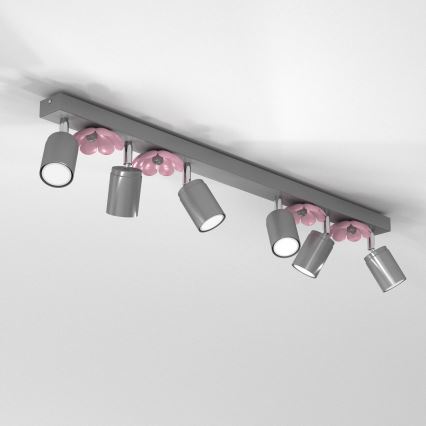 Точечный светильник FLOWER 6xGU10/8W/230V матовый хром