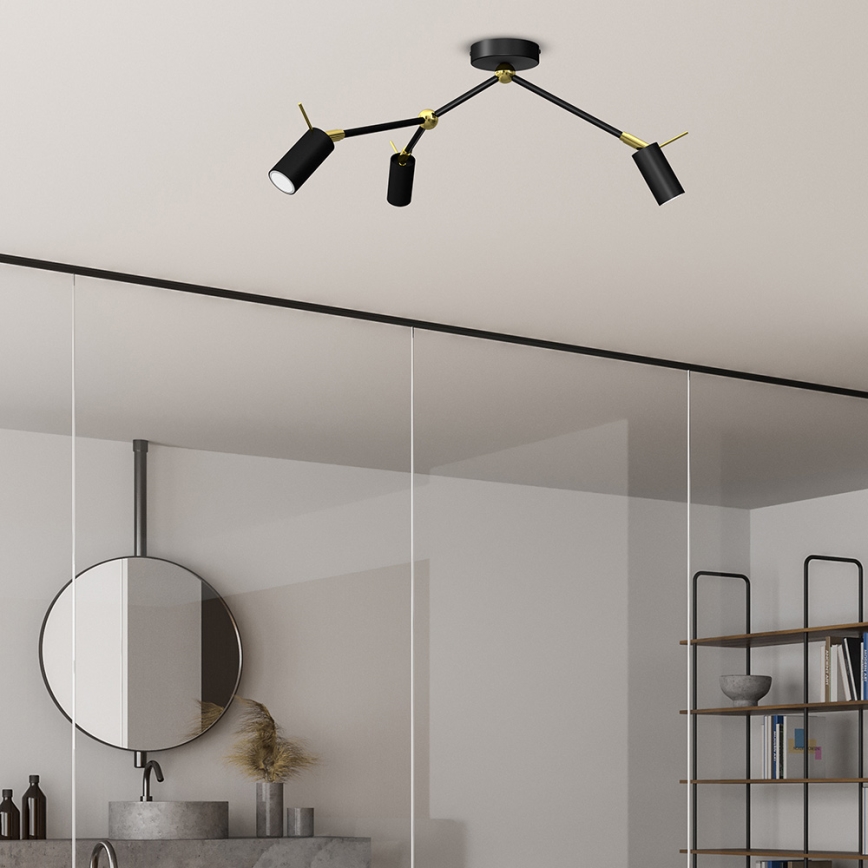 Точечный светильник IRIS 3xGU10/MR11/40W/230V черный/золотой