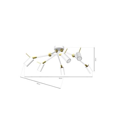 Точечный светильник IRIS 6xGU10/MR11/40W/230V белый/золотой