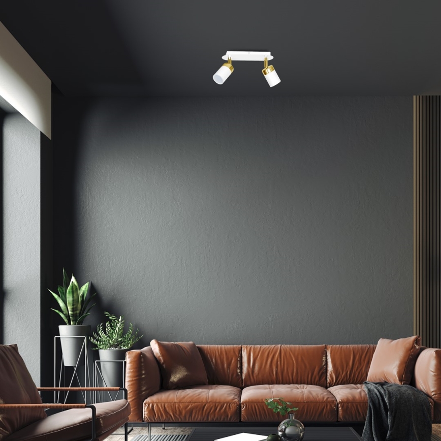 Точечный светильник JOKER 2xGU10/25W/230V белый/золотой