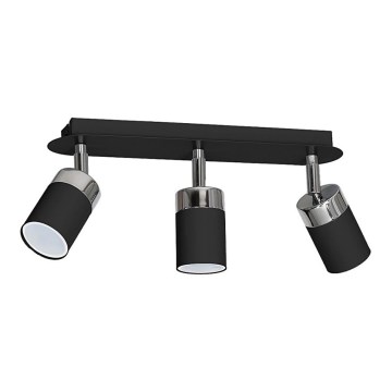 Точечный светильник JOKER 3xGU10/25W/230V чёрный/глянцевый хром