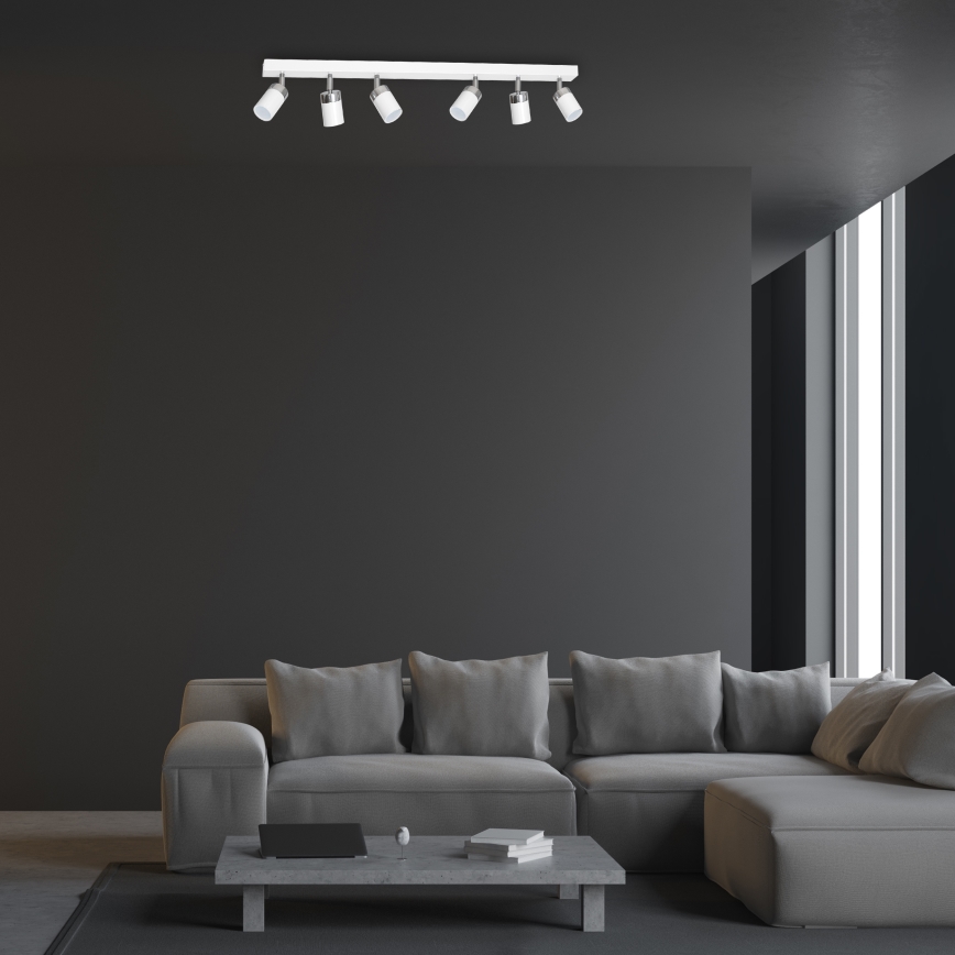 Точечный светильник JOKER 6xGU10/25W/230V, белый/полированный хром