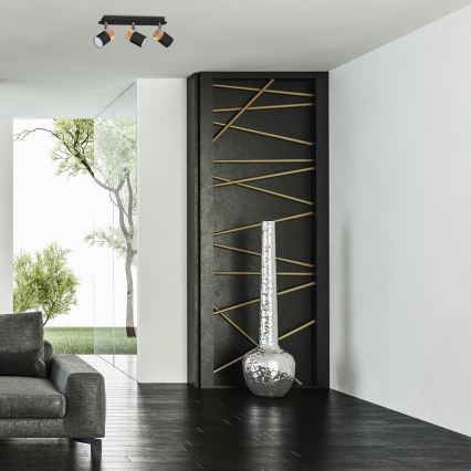 Точечный светильник JOKER BLACK WOOD 3xGU10/8W/230V