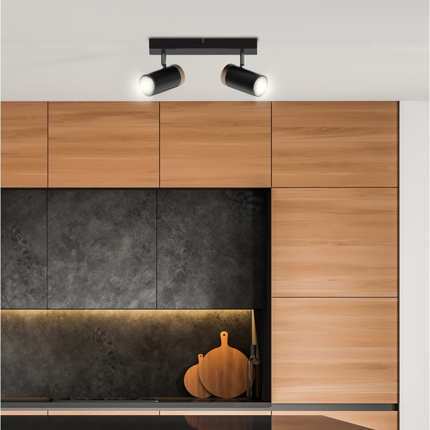 Точечный светильник LAGOS 2xGU10/15W/230V черный/коричневый