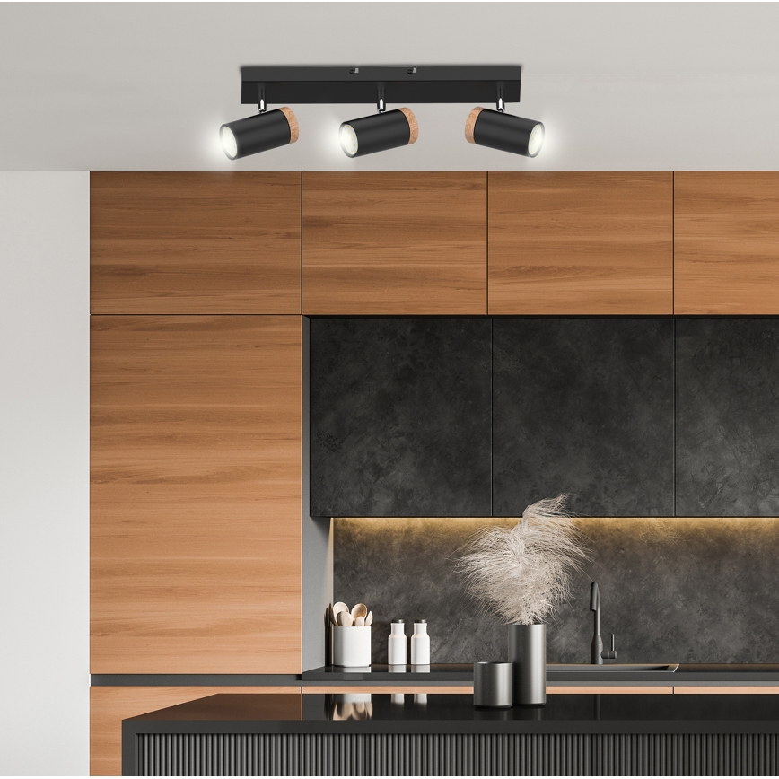 Точечный светильник LAGOS 3xGU10/15W/230V черный/коричневый