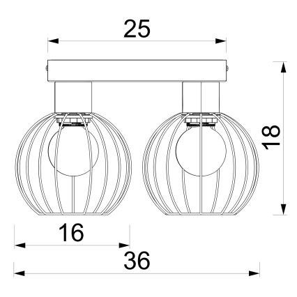 Точечный светильник LAPS 4xE27/15W/230W черный