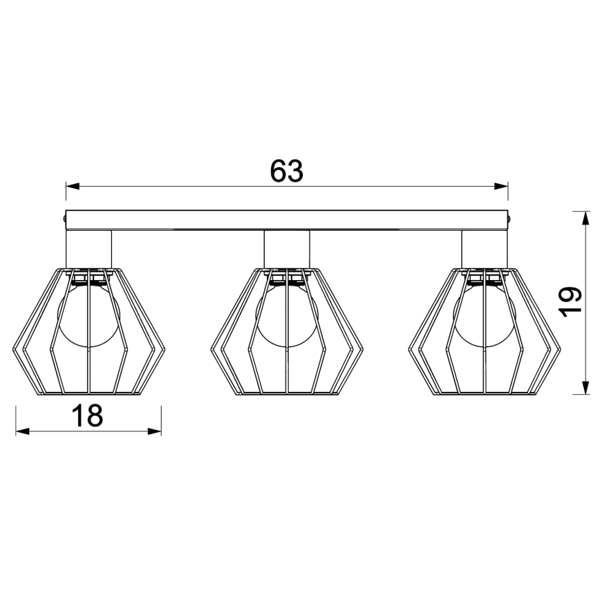 Точечный светильник LETI 3xE27/15W/230V черный