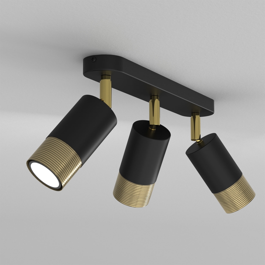 Точечный светильник LINK 3xGU10/8W/230V черная/латунь