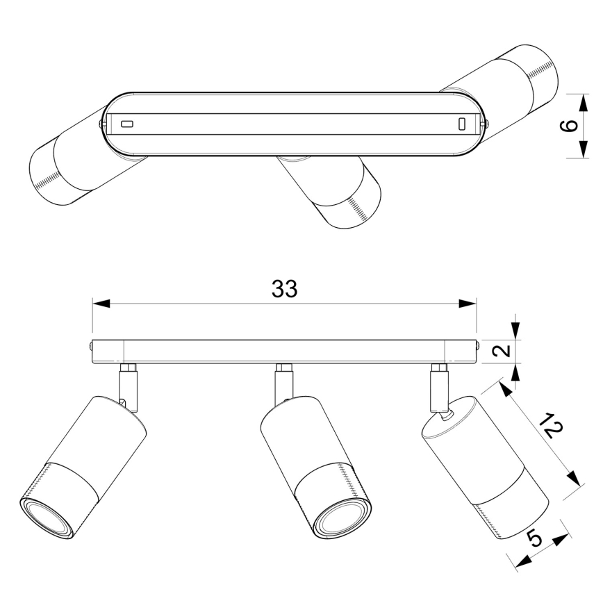 Точечный светильник LINK 3xGU10/8W/230V черная/латунь