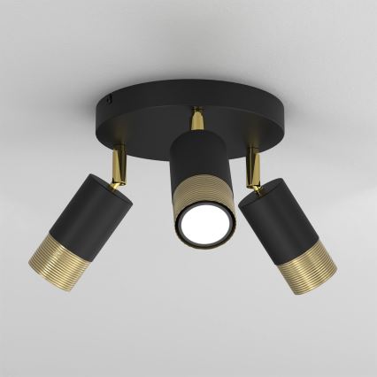 Точечный светильник LINK 3xGU10/8W/230V черная/латунь