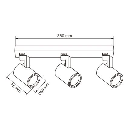 Точечный светильник LYNX 3xGU10/10W/230V белый