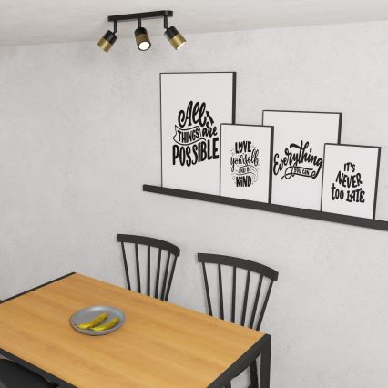 Точечный светильник MIZU 3xGU10/8W/230V черная/латунь