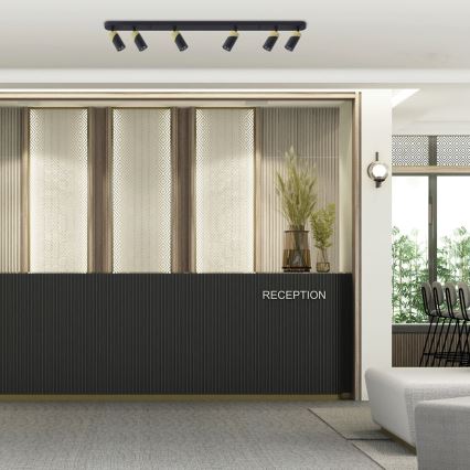 Точечный светильник NEO 6xGU10/8W/230V черный/золотистый